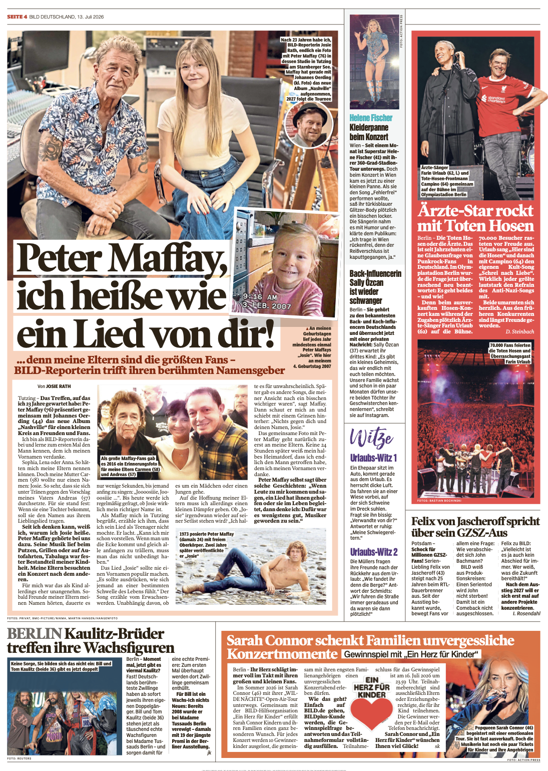 BILD Show Printseite Peter Maffay